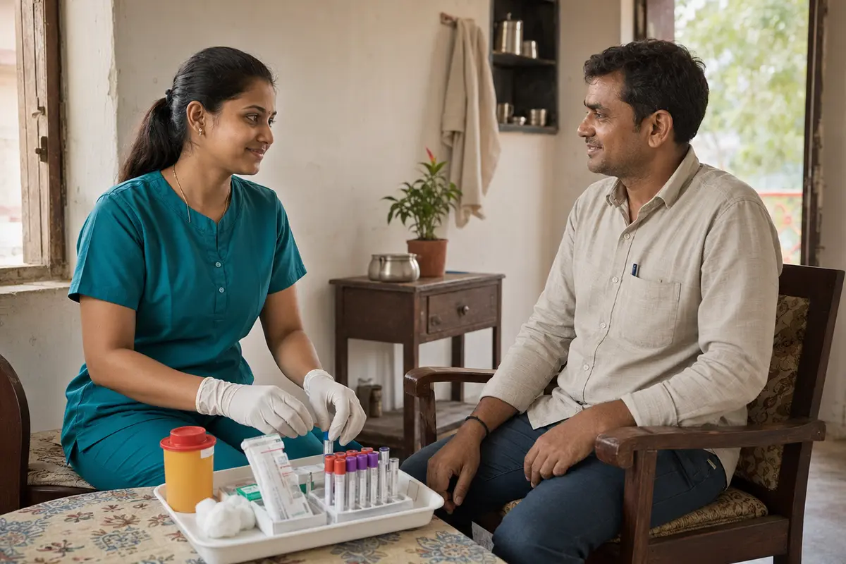 Lab professional prepared for home sample collection
